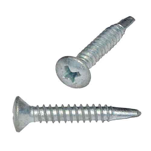 OPTEK82 #8 X 2" Oval Head, Phillips, Self-Drilling Screw, Zinc